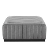 Conjure Channel Tufted Upholstered Fabric Ottoman - BUILDMYPLACE