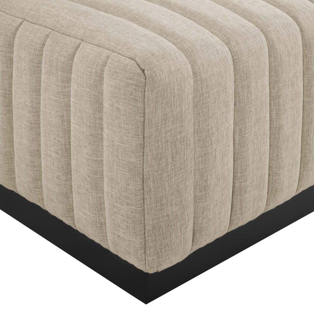 Conjure Channel Tufted Upholstered Fabric Ottoman - BUILDMYPLACE