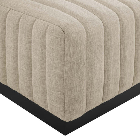 Conjure Channel Tufted Upholstered Fabric Ottoman - BUILDMYPLACE