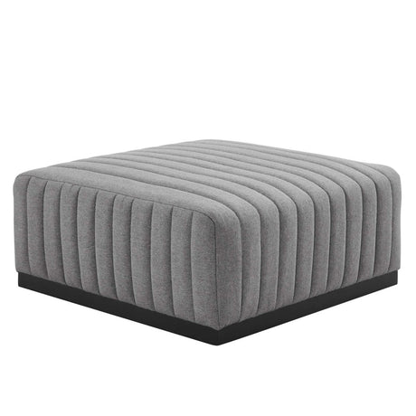 Conjure Channel Tufted Upholstered Fabric Ottoman - BUILDMYPLACE