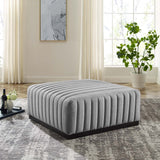 Conjure Channel Tufted Upholstered Fabric Ottoman - BUILDMYPLACE