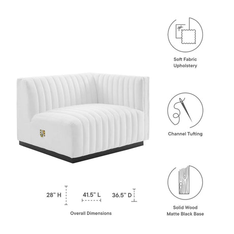 Conjure Channel Tufted Upholstered Fabric Right - Arm Chair - BUILDMYPLACE
