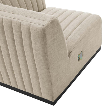 Conjure Channel Tufted Upholstered Fabric Right - Arm Chair - BUILDMYPLACE