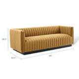 Conjure Channel Tufted Velvet Sofa - BUILDMYPLACE