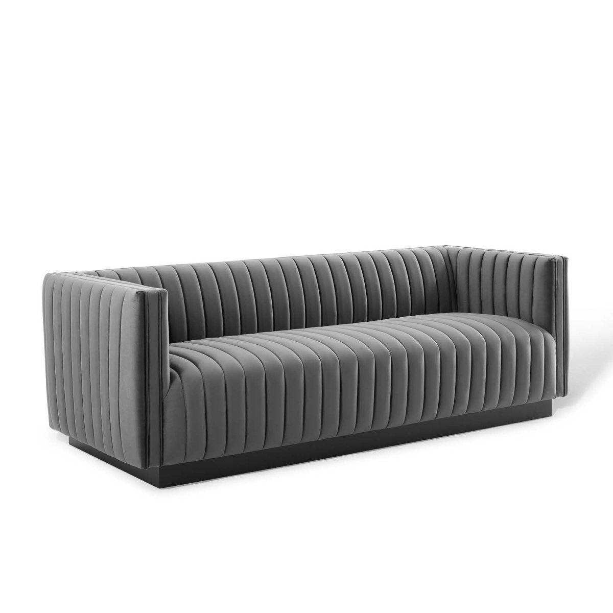 Conjure Channel Tufted Velvet Sofa - BUILDMYPLACE