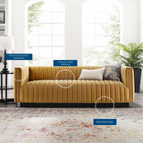 Conjure Channel Tufted Velvet Sofa - BUILDMYPLACE