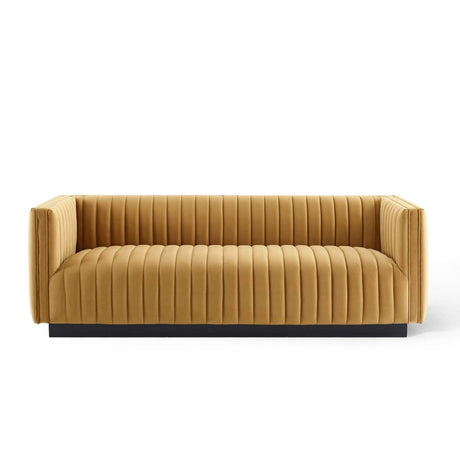 Conjure Channel Tufted Velvet Sofa - BUILDMYPLACE