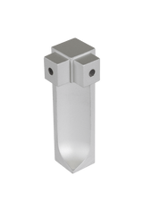 Construct LED Illuminable skirting Internal corner Silver Anodized Aluminum LED Edge Trim 2pc. | CAE LED 60 - XI/2 - BUILDMYPLACE