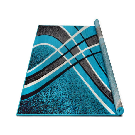 Contempo - 42 Area Rugs Runner Turquoise 8 - X - 11 - BUILDMYPLACE