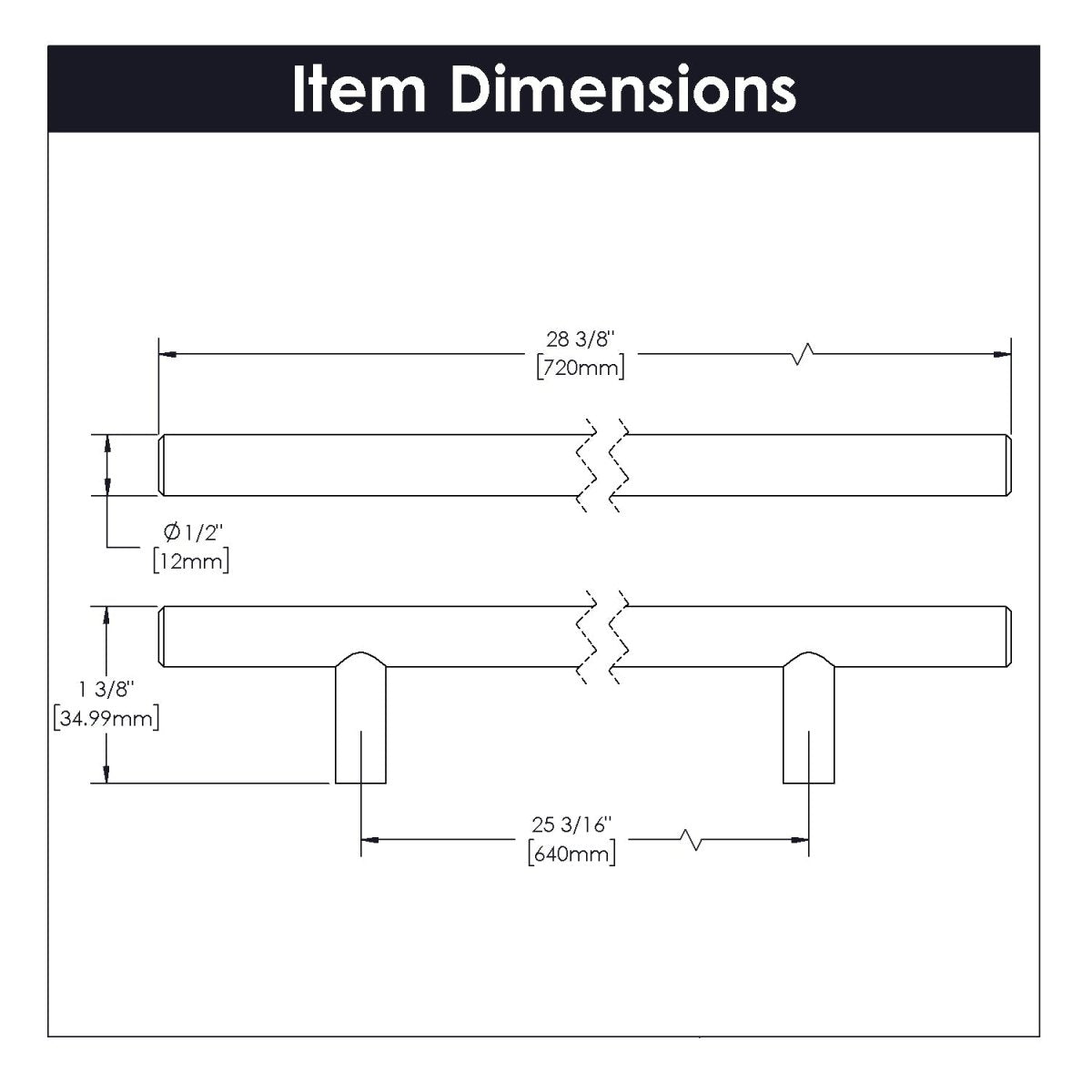 Contemporary Bar Pulls Collection - Belwith Keeler - Pull, 640mm C/C | B074883 - BUILDMYPLACE