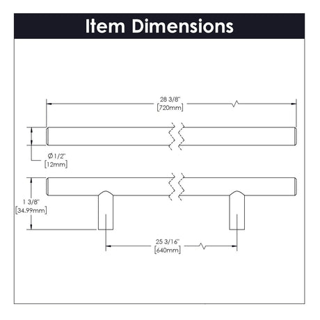 Contemporary Bar Pulls Collection - Belwith Keeler - Pull, 640mm C/C | B074883 - BUILDMYPLACE