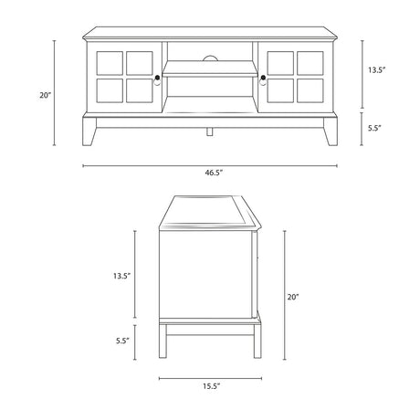 Contemporary Coastal Isle 47" Media Tv Stand - Entertainment Stand - Console Table - BUILDMYPLACE