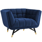 Contemporary Modern Adept Performance Velvet Armchair - Decorative Chair With Flared Arm Sets - BUILDMYPLACE