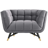 Contemporary Modern Adept Performance Velvet Armchair - Decorative Chair With Flared Arm Sets - BUILDMYPLACE