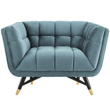 Contemporary Modern Adept Performance Velvet Armchair - Decorative Chair With Flared Arm Sets - BUILDMYPLACE