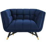 Contemporary Modern Adept Performance Velvet Armchair - Decorative Chair With Flared Arm Sets - BUILDMYPLACE