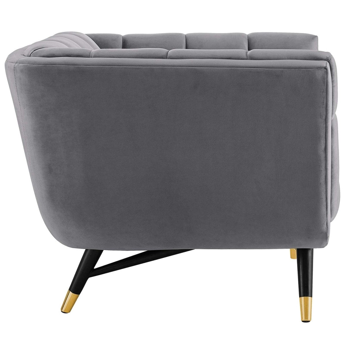 Contemporary Modern Adept Performance Velvet Armchair - Decorative Chair With Flared Arm Sets - BUILDMYPLACE