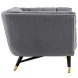 Contemporary Modern Adept Performance Velvet Armchair - Decorative Chair With Flared Arm Sets - BUILDMYPLACE