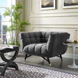 Contemporary Modern Adept Performance Velvet Armchair - Decorative Chair With Flared Arm Sets - BUILDMYPLACE