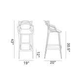 Contemporary Modern Entangles Bar Stool Chairs - Bar Stool Height - BUILDMYPLACE