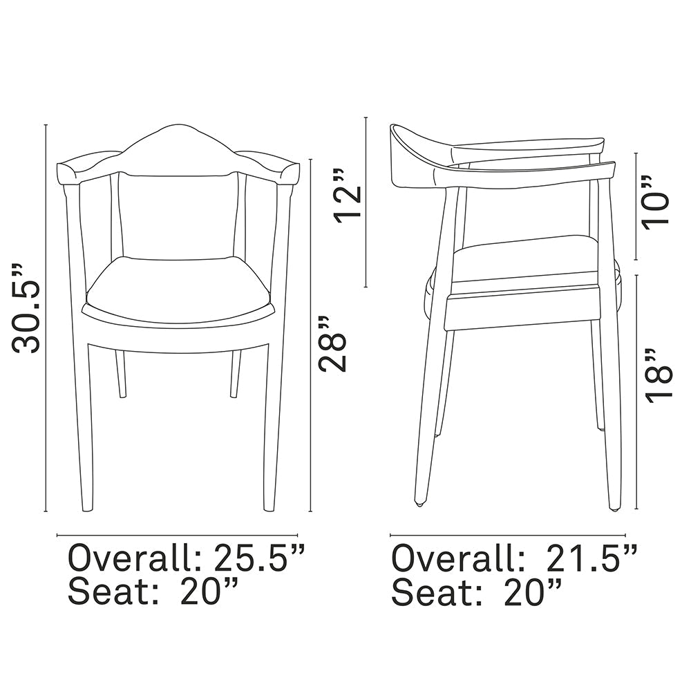 Contemporary Modern Presidential Dining Chair - Book Reading Library Chair - BUILDMYPLACE