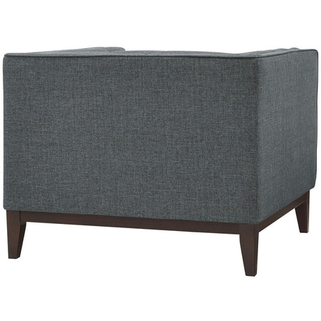 Contemporary Modern Serve Upholstered Fabric Armchair - Button Tufted Accent Chair - BUILDMYPLACE