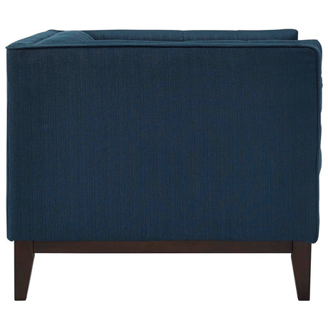 Contemporary Modern Serve Upholstered Fabric Armchair - Button Tufted Accent Chair - BUILDMYPLACE