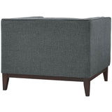 Contemporary Modern Serve Upholstered Fabric Armchair - Button Tufted Accent Chair - BUILDMYPLACE