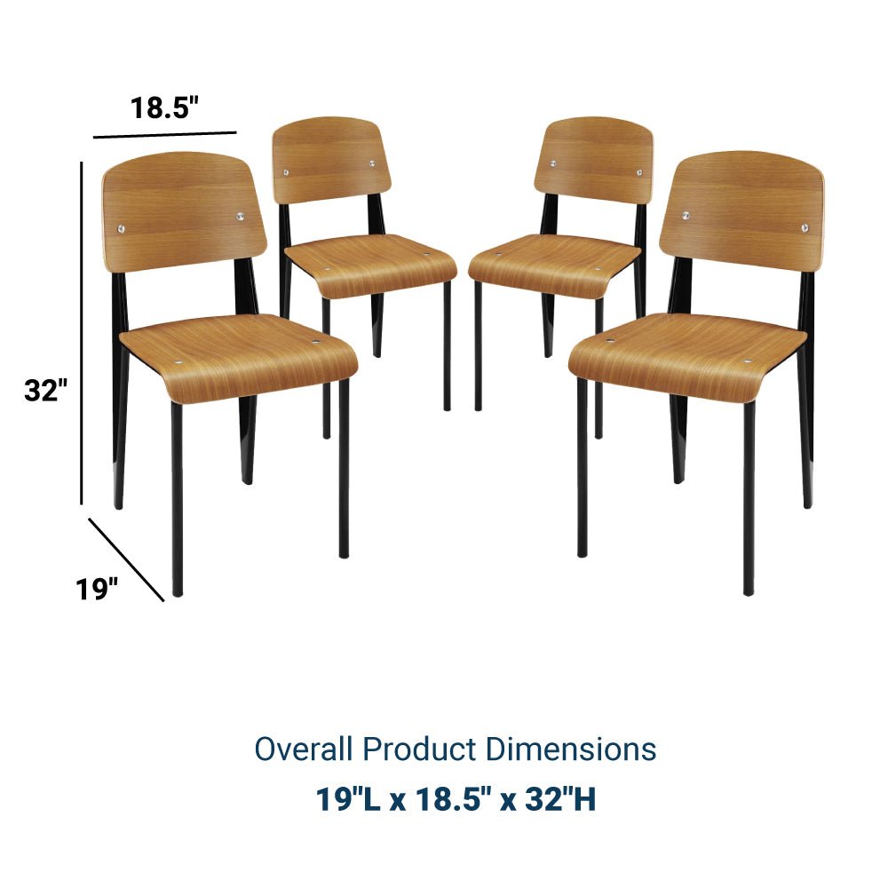 Contemporary Modern Wood Cabin Dining Side Chair - Kitchen Table Set - BUILDMYPLACE