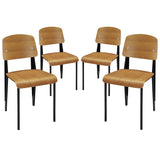 Contemporary Modern Wood Cabin Dining Side Chair - Kitchen Table Set - BUILDMYPLACE