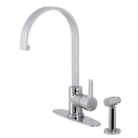 Continental Single - Handle Kitchen Faucet with Brass Sprayer - BUILDMYPLACE