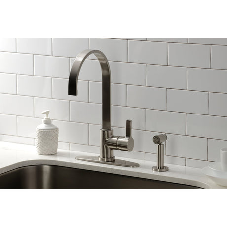 Continental Single - Handle Kitchen Faucet with Brass Sprayer - BUILDMYPLACE