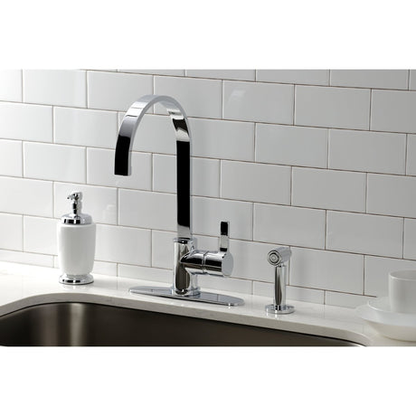 Continental Single - Handle Kitchen Faucet with Brass Sprayer - BUILDMYPLACE