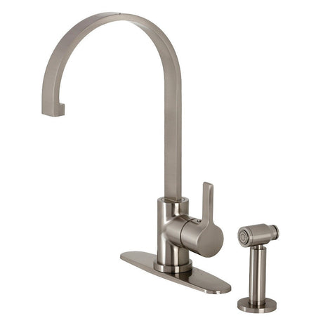 Continental Single - Handle Kitchen Faucet with Brass Sprayer - BUILDMYPLACE