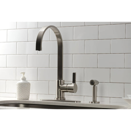 Continental Single - Handle Kitchen Faucet with Brass Sprayer - BUILDMYPLACE