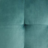 Contour Tufted Square Ottoman - 15.5 Inch - Upholstered Performance Velvet - Ivory - BUILDMYPLACE