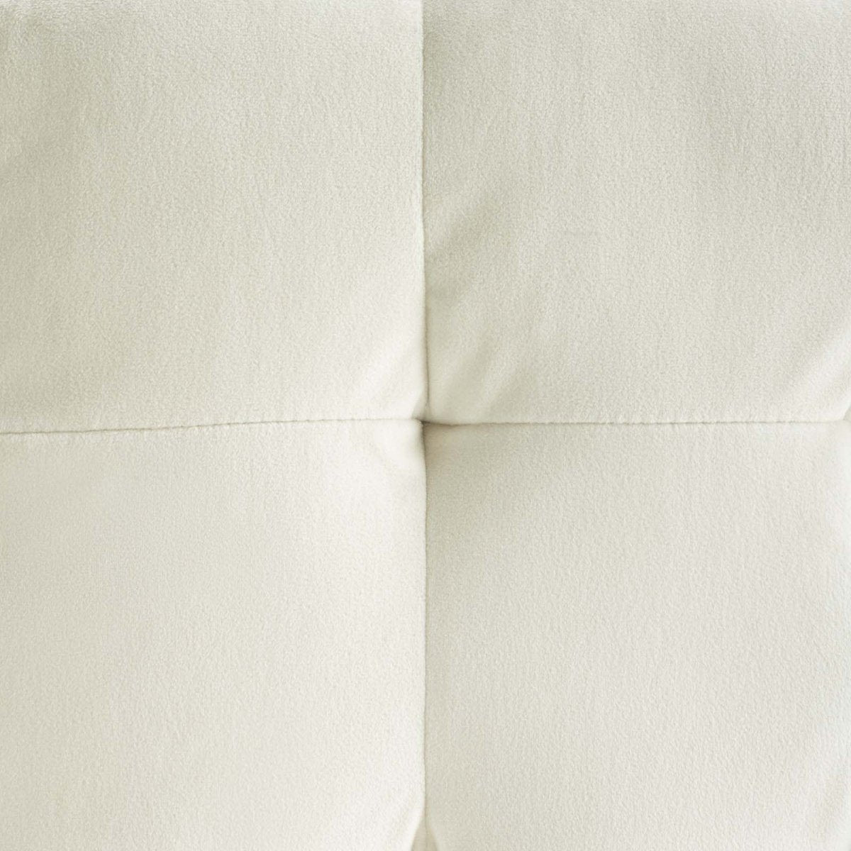 Contour Tufted Square Ottoman - 15.5 Inch - Upholstered Performance Velvet - Ivory - BUILDMYPLACE