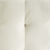 Contour Tufted Square Ottoman - 15.5 Inch - Upholstered Performance Velvet - Ivory - BUILDMYPLACE