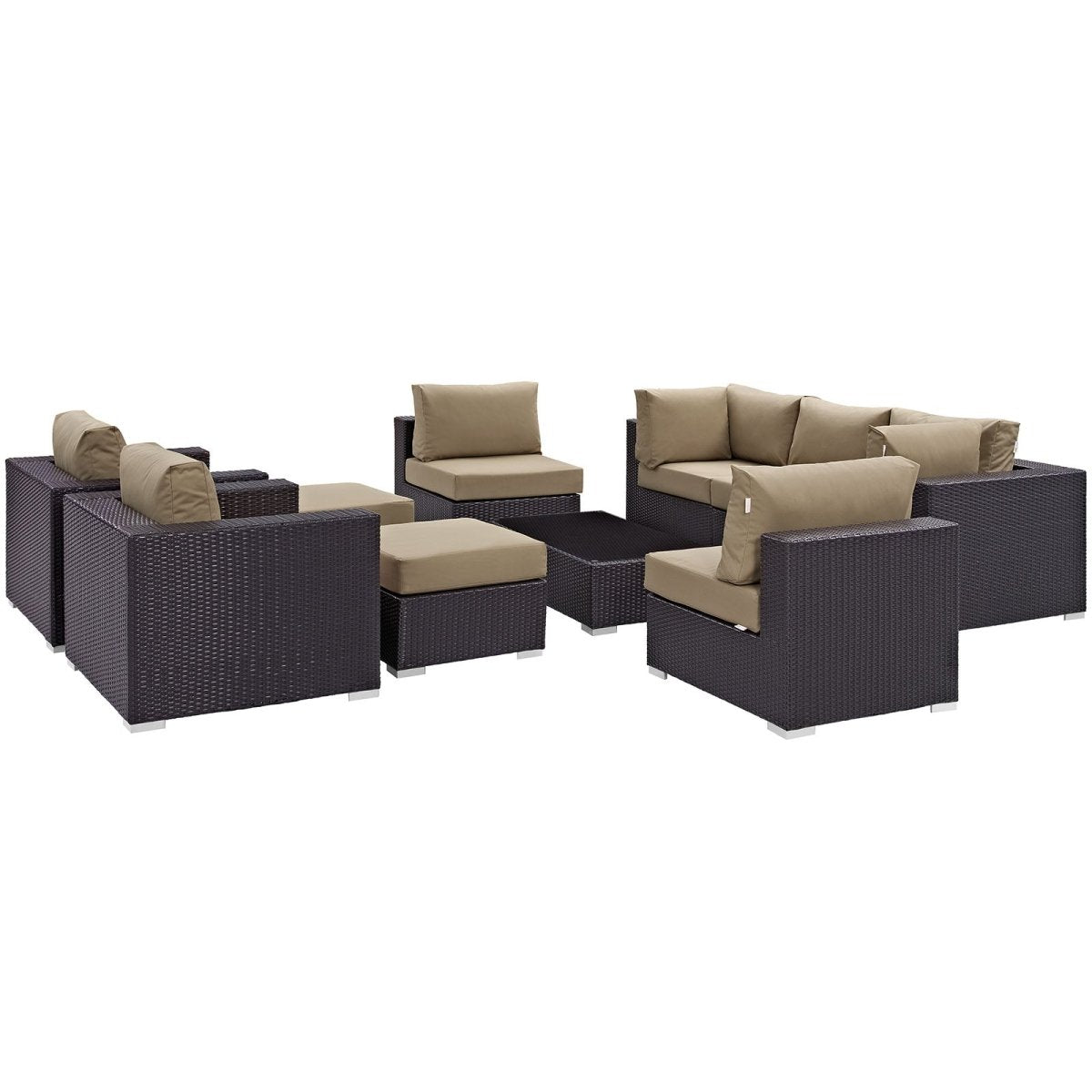 Convene 10 Piece Outdoor Patio Sectional Set - BUILDMYPLACE