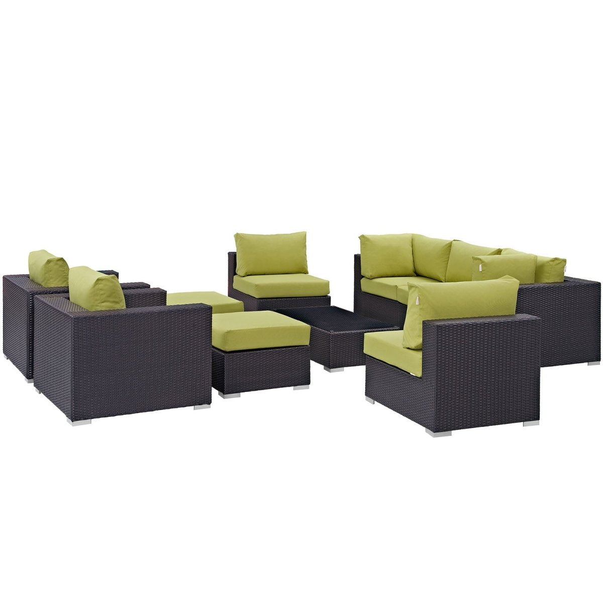 Convene 10 Piece Outdoor Patio Sectional Set - BUILDMYPLACE