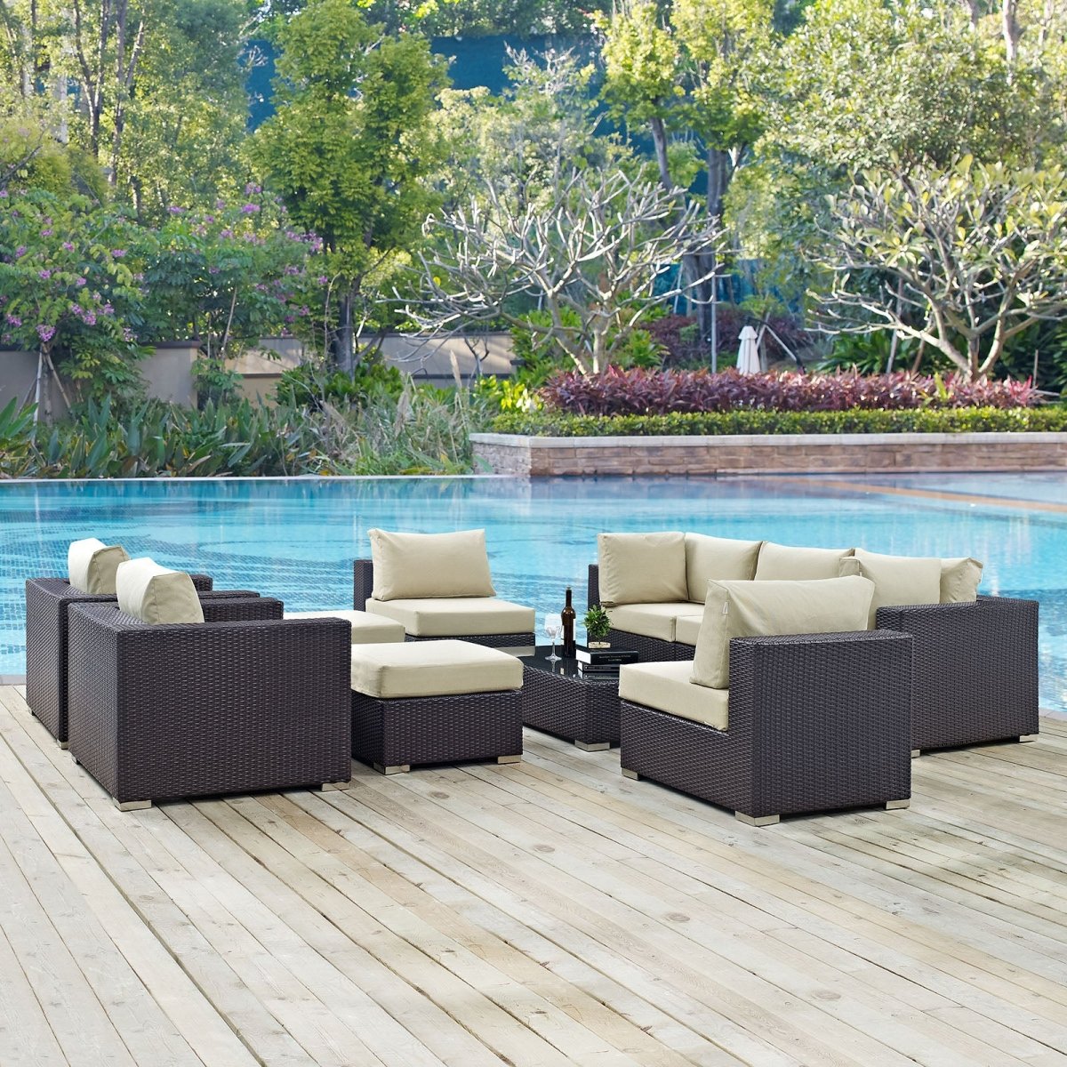 Convene 10 Piece Outdoor Patio Sectional Set - BUILDMYPLACE