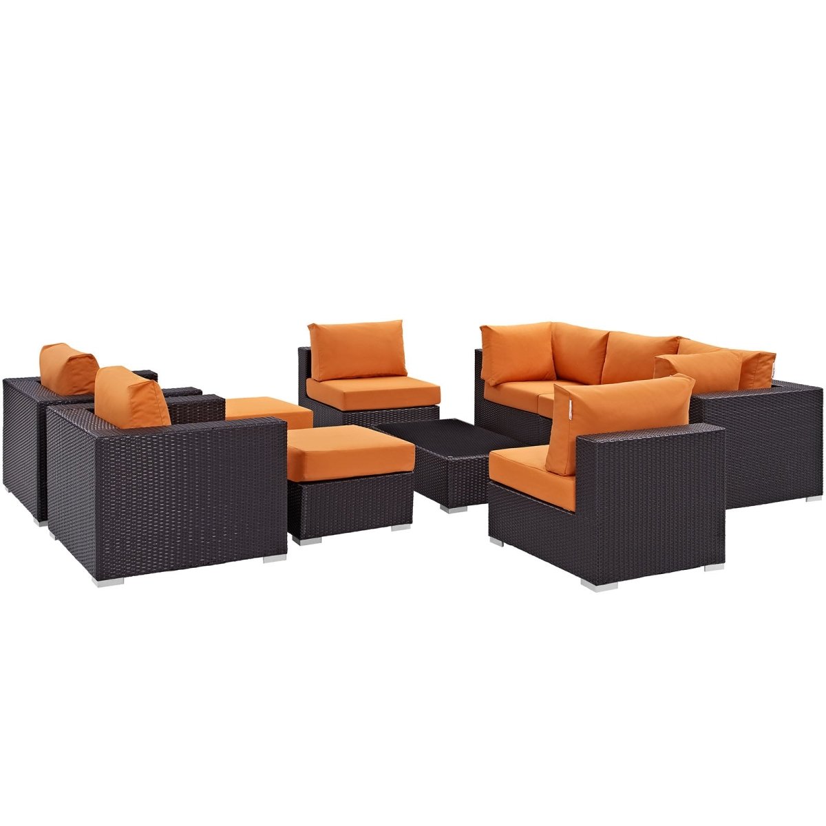 Convene 10 Piece Outdoor Patio Sectional Set - BUILDMYPLACE