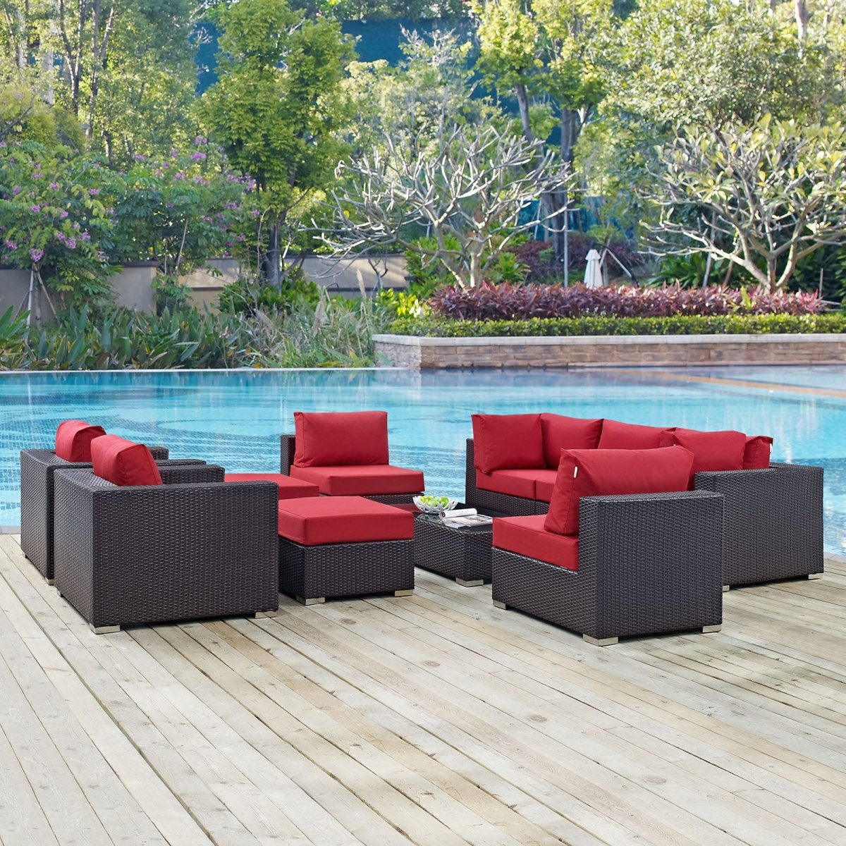 Convene 10 Piece Outdoor Patio Sectional Set - BUILDMYPLACE