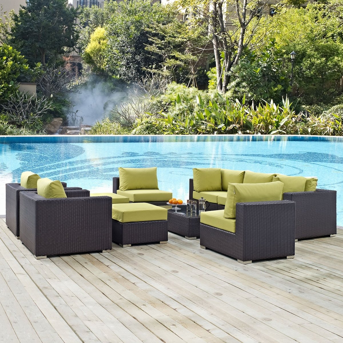 Convene 10 Piece Outdoor Patio Sectional Set - BUILDMYPLACE