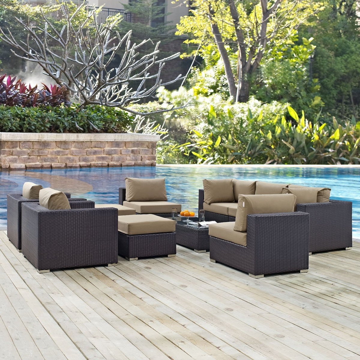 Convene 10 Piece Outdoor Patio Sectional Set - BUILDMYPLACE