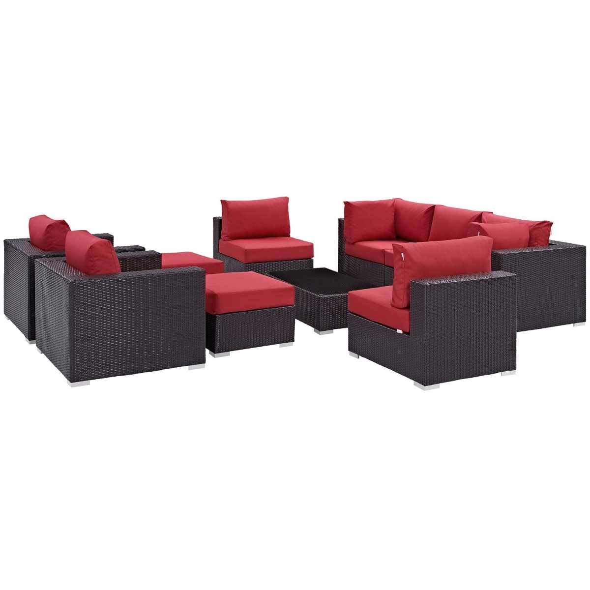 Convene 10 Piece Outdoor Patio Sectional Set - BUILDMYPLACE