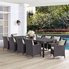 Convene 11 Piece Outdoor Patio Dining Set W/ 90" Dining Table - BUILDMYPLACE