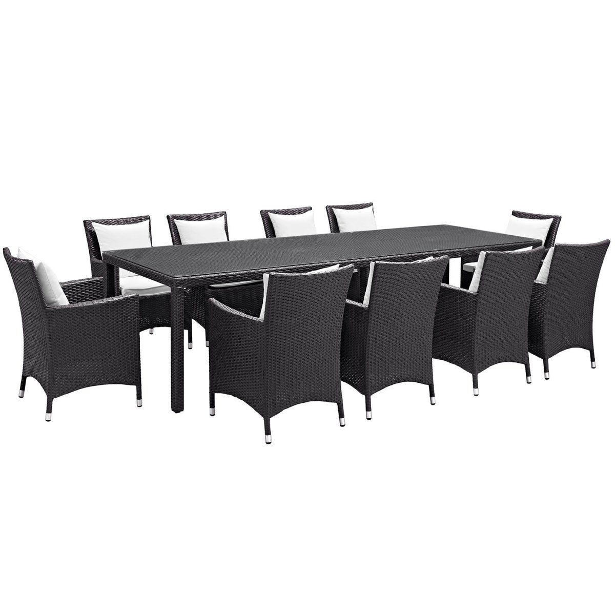 Convene 11 Piece Outdoor Patio Dining Set W/ 90" Dining Table - BUILDMYPLACE