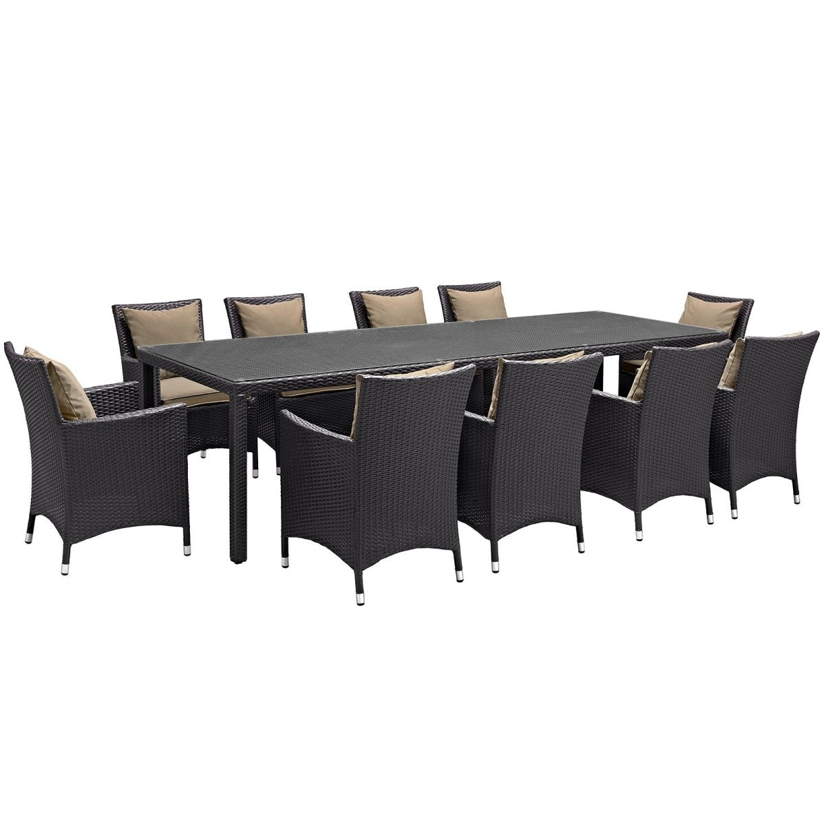 Convene 11 Piece Outdoor Patio Dining Set W/ 90" Dining Table - BUILDMYPLACE