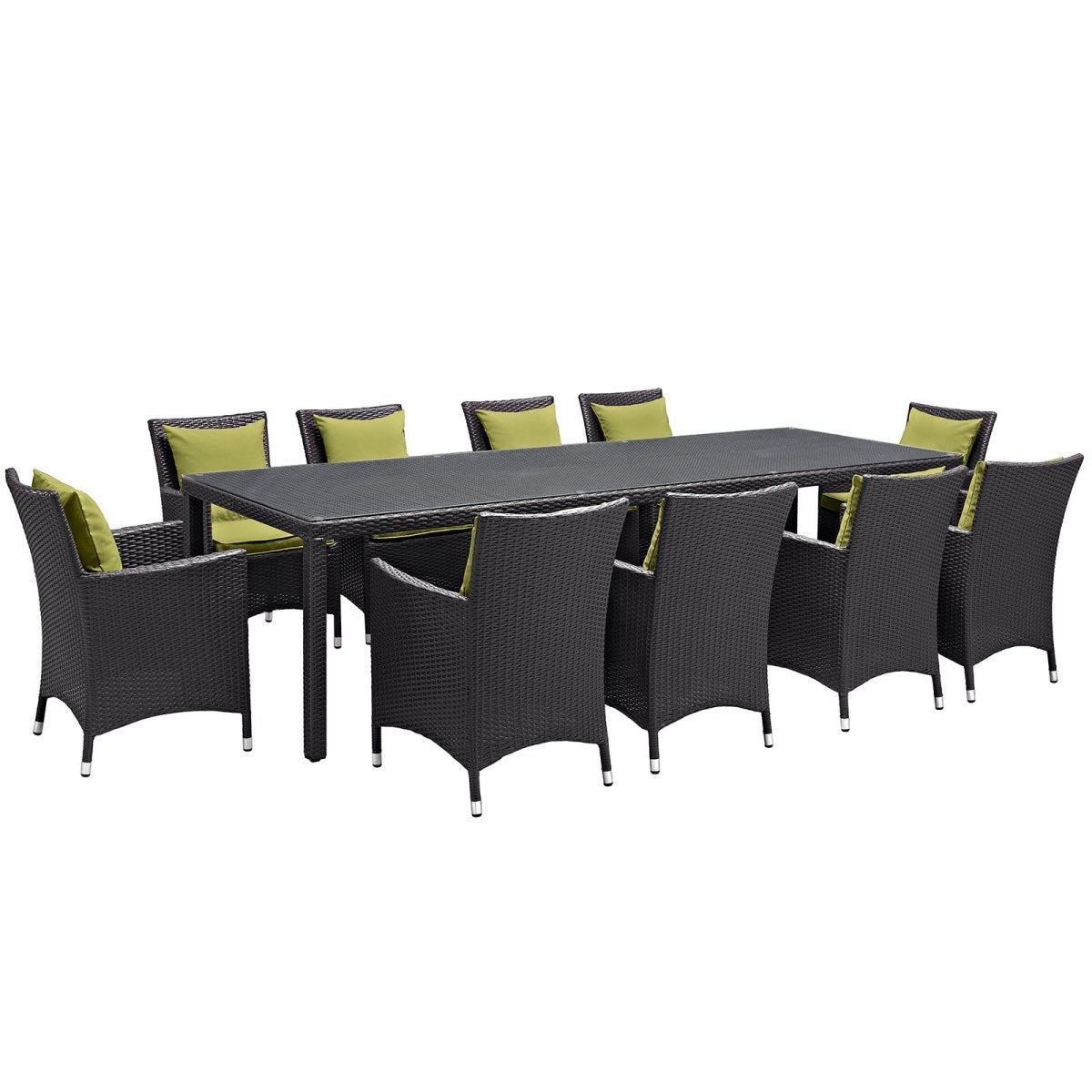 Convene 11 Piece Outdoor Patio Dining Set W/ 90" Dining Table - BUILDMYPLACE